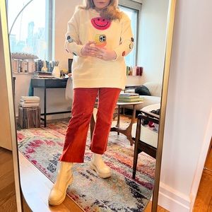 HALOGEN Rust Velvet Kick Flare Pants